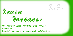 kevin horpacsi business card